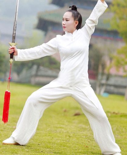 Handmade Traditional Wudang Tai Chi Uniform for Women - White ...