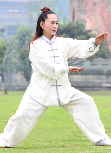 Handmade Traditional Wudang Tai Chi Uniform - White with Grey Outlines ...