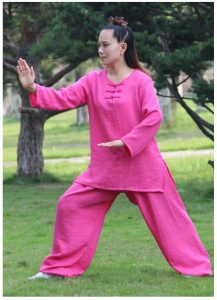 Handmade Feminine Tai Chi Uniform Rounded Collar - Pink - Internal ...