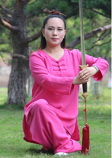 Handmade Feminine Tai Chi Uniform Rounded Collar - Pink - Internal ...