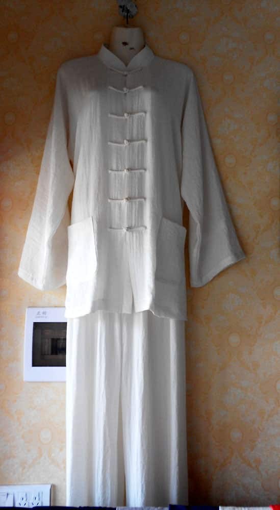 Handmade Traditional Wudang Tai Chi Uniform - White - Internal Wudang Store