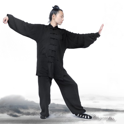 Handmade Traditional Wudang Tai Chi Uniform – Black - Internal Wudang Store