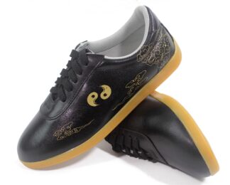 black leather tai chi shoes