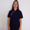 Feminine Short Sleeved Wudang Tai Chi Shirt Dark Purple with Outlines - Image 4