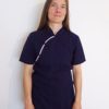 Feminine Short Sleeved Wudang Tai Chi Shirt Dark Purple with Outlines