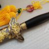 Female Silver Gold Peony Carvings Tai Chi Jian | Carbon Steel - Image 3