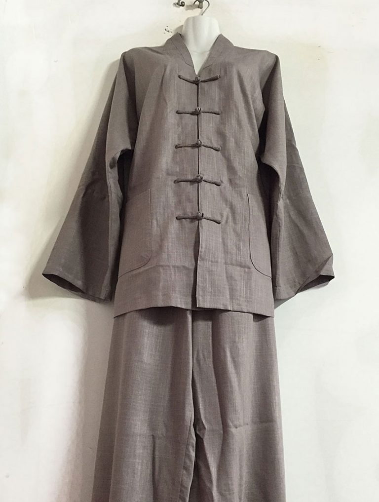 V-Neck Wudang Tai Chi Uniform Cofee Brown - Internal Wudang Store
