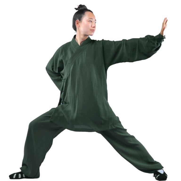 Handmade Traditional Wudang Taoist Uniform – Oak Green - Internal ...