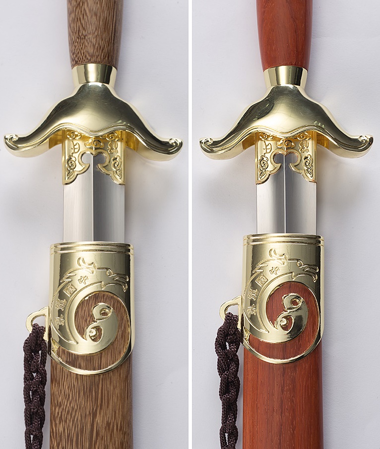 Hand Forged Golden Fittings Tai Chi Jian Yin Yang Dragon Internal 