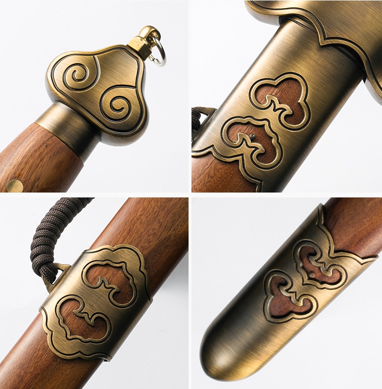 High Quality Chinese Sword Wudang Sect Taichi Sword Pattern Steel Copper Fitting 