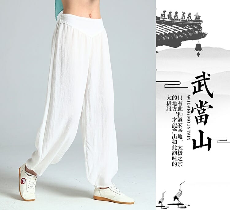 Tai Chi Wushu Pants - 65/35 Poly Cotton Elastic Waist & Ankles