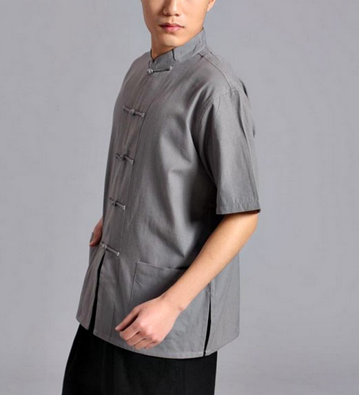 Handmade Traditional Wudang Short Sleeved Tai Chi Shirt - Multicolor - Image 3