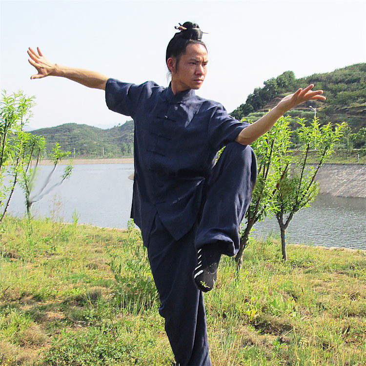 Handmade Traditional Wudang Short Sleeved Tai Chi Shirt - Multicolor - Image 12